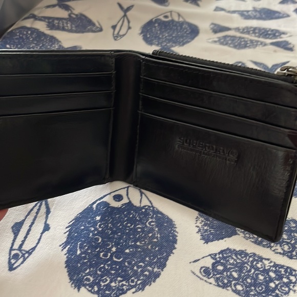 Superdry bifold wallet, premium black leather - Picture 6 of 10